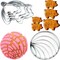 Concha Cutter Mexican Bread Mold 4.1in with 5 Sizes Pig Cookie Cutter Stainless Steel Concha Stamp Two Sided Mold for Baking Cookies, Cortador De Conchas De Pan Mexicano